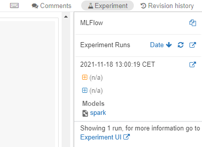 MLFlow Experiment UI